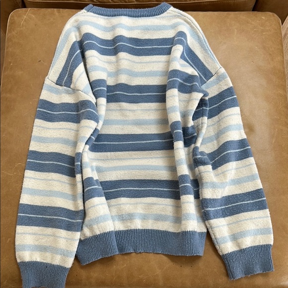 Striped Blue and Cream Sweater - Picture 1 of 8